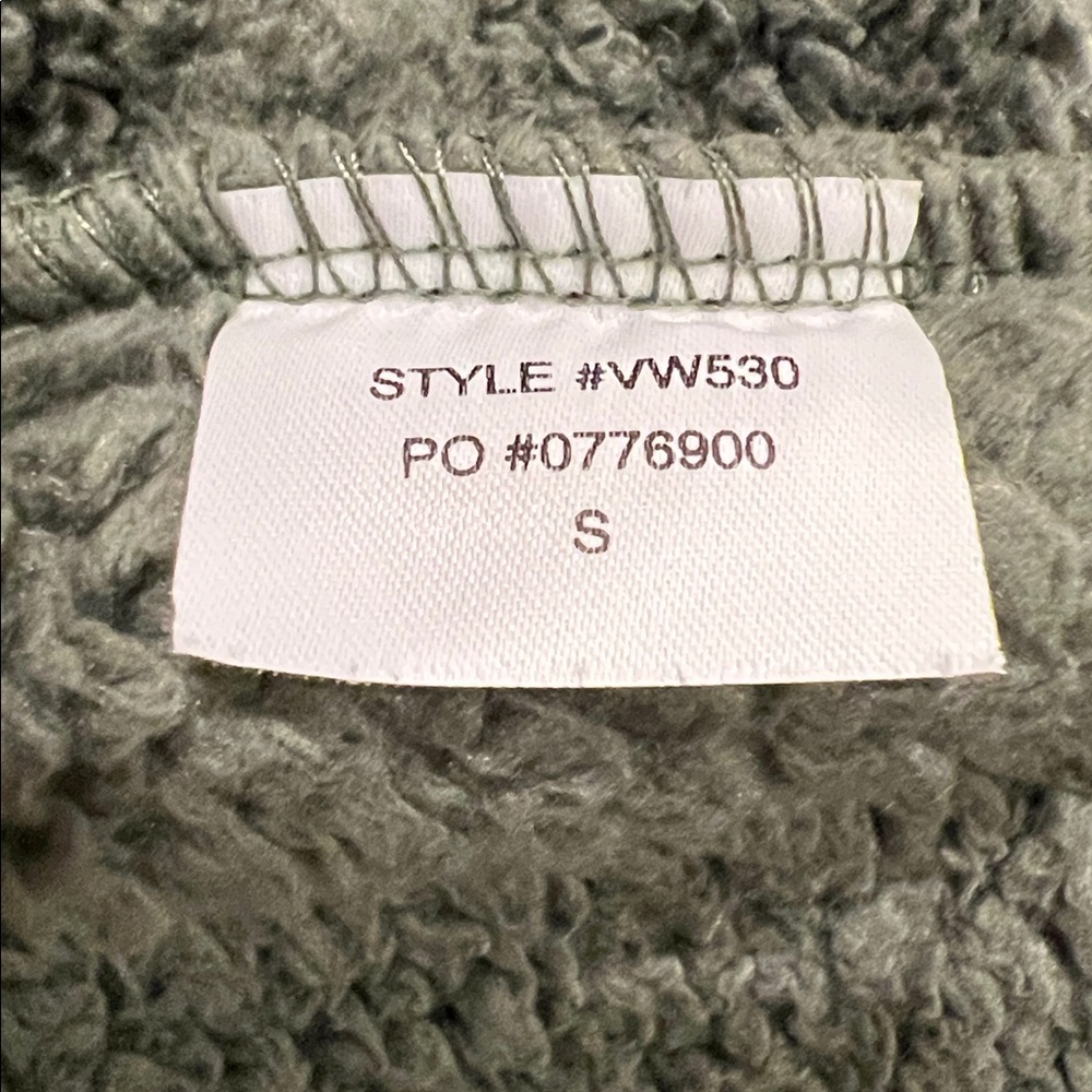 Vuori Cozy Sherpa Jacket High Pile Fleece Full Zip Dusty Pine Green Small - Picture 10 of 14